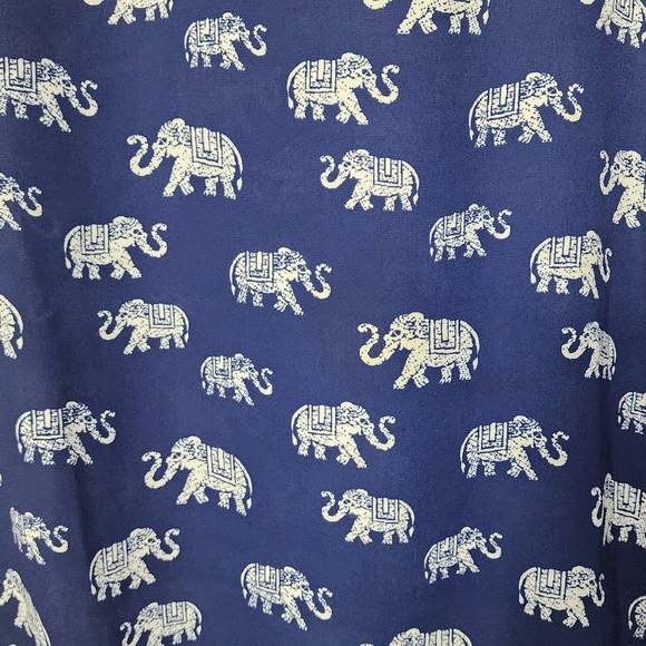Pink Rose‎ Size Small Blue Indie Twee Elephant Print Blouse - Picture 2 of 5